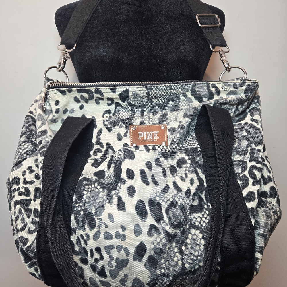 Victoria's Secret Y2k Bag Cheetah Print Zippered Duffle Weekender Overnight